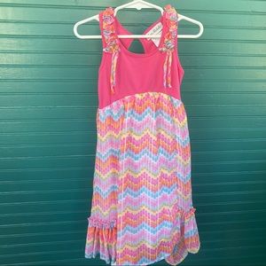 Jona Michelle dress size 5 pink multi. CLEARANCE
